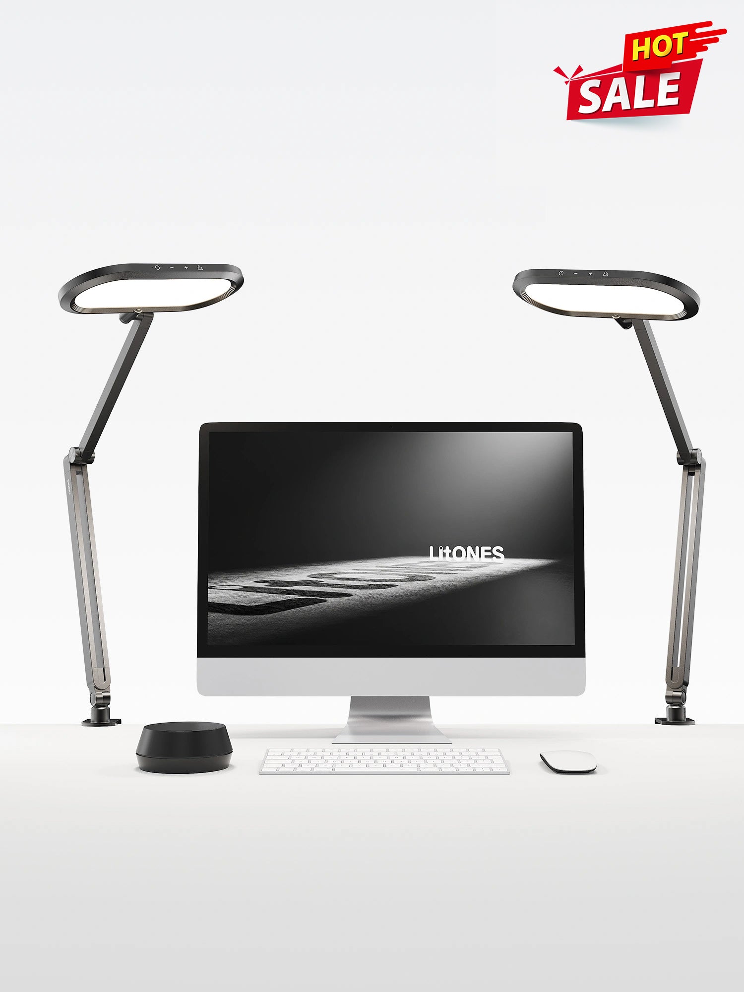 Double-Sided Home Office Lighting with Clamp - EaseGlow H01 – 2-Pack Dual-Lamp Bundle